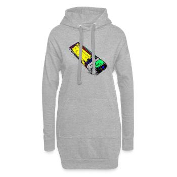 Buntes Feuerzeug - Hoodie-Kleid - Grau meliert - Vorne