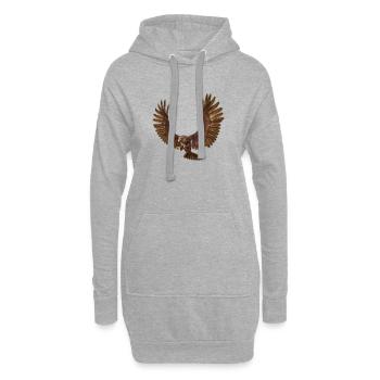 Steinadler, Adler, Greifvogel, Vogel - Hoodie-Kleid - Grau meliert - Vorne