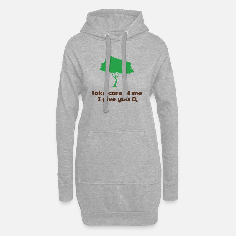 environment - Hoodie-Kleid - Grau meliert