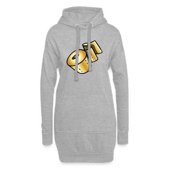 Goldene Klopapierrolle Glücksbringer Corona Scherz - Hoodie-Kleid - Grau meliert - Vorne