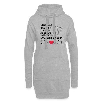 Schnuckibaby Lustige Sprüche Katze Engel Flügel - Hoodie-Kleid - Grau meliert - Vorne