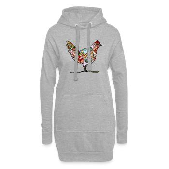 Poule - Sweat-shirt à capuche long Femme - gris chiné - Devant