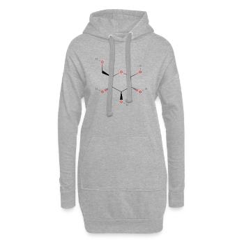 GlukoseMolekül - Farbige Strukturformel - Hoodie-Kleid - Grau meliert - Vorne