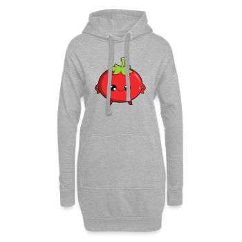 Tomate - Sweat-shirt à capuche long Femme - gris chiné - Devant