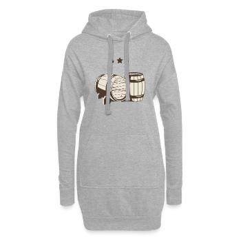 Fûts de bière stars de la bière - Sweat-shirt à capuche long Femme - gris chiné - Devant