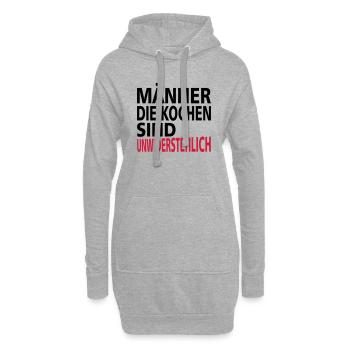 Männer die kochen sind unwiderstehlich - Hoodie-Kleid - Grau meliert - Vorne
