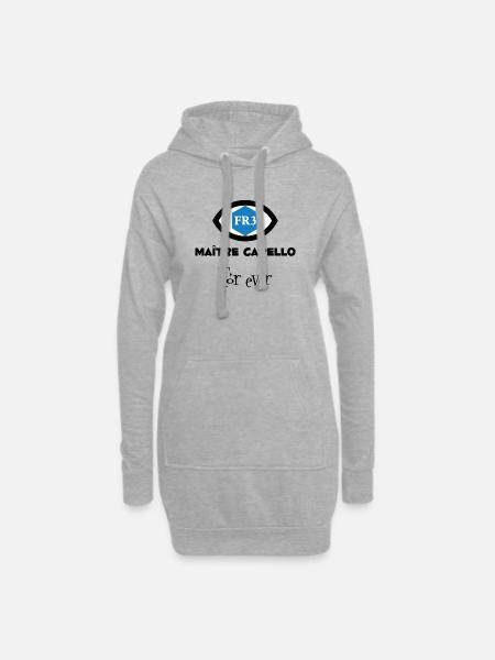 maitrecapello - Sweat-shirt à capuche long Femme - gris chiné