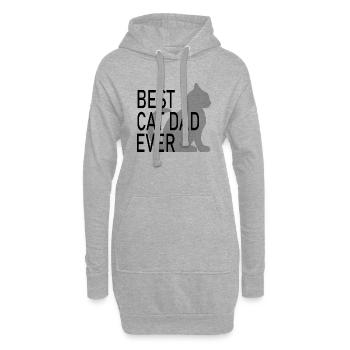 Chat Katze - Sweat-shirt à capuche long Femme - gris chiné - Devant