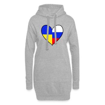 Ukraine Russland Frieden Herz - Hoodie-Kleid - Grau meliert - Vorne