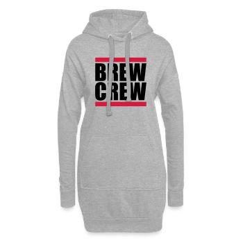 Brew Crew Balken Spruch - Hoodie-Kleid - Grau meliert - Vorne