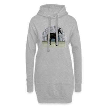 Pferd - Hoodie-Kleid - Grau meliert - Vorne