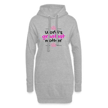 Die größte Mutter der Welt!! - Hoodie-Kleid - Grau meliert - Vorne
