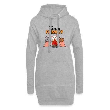 team familie katze campen bachelorette party eine - Hoodie-Kleid - Grau meliert - Vorne