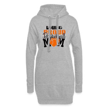 Laute und stolze Basketball-Mutter - Hoodie-Kleid - Grau meliert - Vorne
