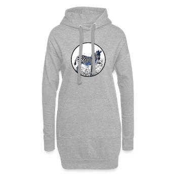 Zèbre - Sweat-shirt à capuche long Femme - gris chiné - Devant
