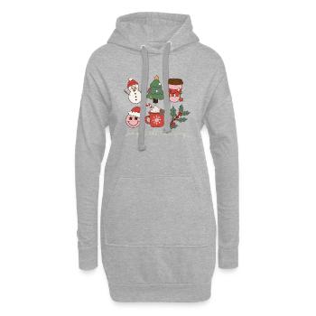 Jingle all t way Weihnachten Retro Weihnachtslied - Hoodie-Kleid - Grau meliert - Vorne
