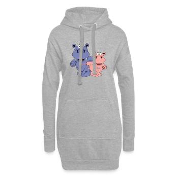 hippo hippo family friends family gift idea - Hoodie Dress - heather grey - Front