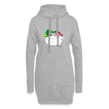 baignoire de neige bain noël noël crocodile - Sweat-shirt à capuche long Femme - gris chiné - Devant