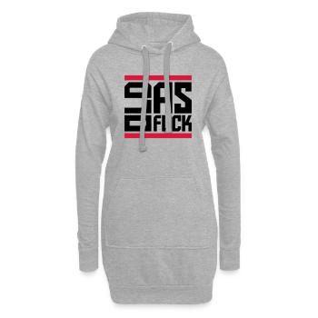 ancien logo de texte AF - Sweat-shirt à capuche long Femme - gris chiné - Devant