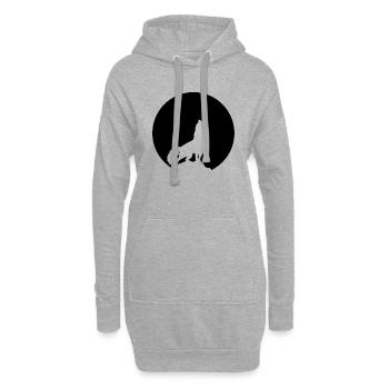 Astronomie des étoiles de la Lune du Loup - Sweat-shirt à capuche long Femme - gris chiné - Devant