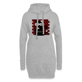 Nicht nette Katze - Hoodie-Kleid - Grau meliert - Vorne