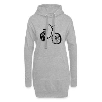Fahrrad Gekritzel Fahrräder Radfahren Vektor 3 - Hoodie-Kleid - Grau meliert - Vorne
