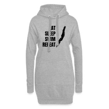 Schwimmerin Schwimmverein Schwimmen Frau Schwimmer - Hoodie-Kleid - Grau meliert - Vorne