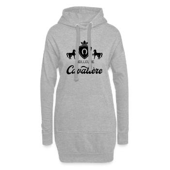 Meilleure cavalière. Idée cadeau. Equitation - Sweat-shirt à capuche long Femme - gris chiné - Devant