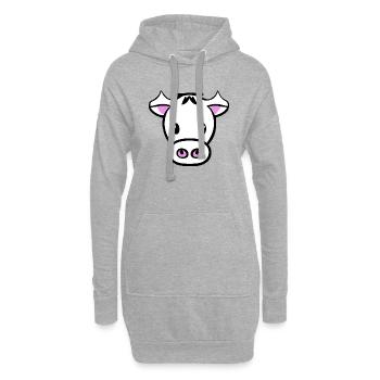 Kuh süß Tier Bauernhof Tiere lustig Kühe neu 16 - Hoodie-Kleid - Grau meliert - Vorne
