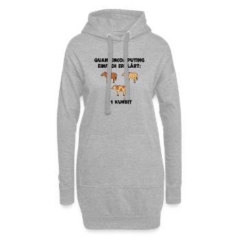 Quantencomputing mit Kühen Lustig Geschenk Kuhbit - Hoodie-Kleid - Grau meliert - Vorne