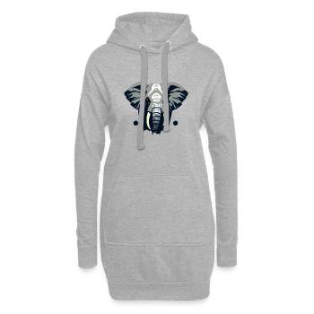 Kleiner Elefant Cartoon niedlich Liebe Abenteuer 8 - Hoodie-Kleid - Grau meliert - Vorne