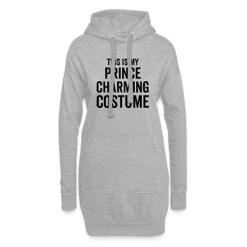 Voici mon costume de prince charmant - Sweat-shirt à capuche long Femme - gris chiné - Devant