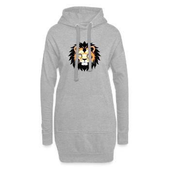Königlich Cartoon Löwe Löwen Comic 14 - Hoodie-Kleid - Grau meliert - Vorne