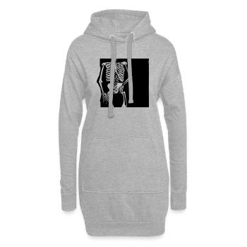 Squelette - Sweat-shirt à capuche long Femme - gris chiné - Devant