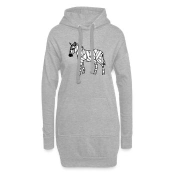 The zebra - Hoodie Dress - heather grey - Front