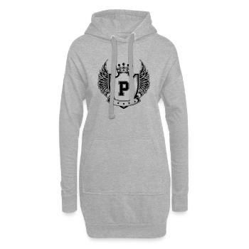Wappen P - Hoodie-Kleid - Grau meliert - Vorne