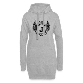 Wappen J - Hoodie-Kleid - Grau meliert - Vorne