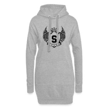 Wappen S - Hoodie-Kleid - Grau meliert - Vorne