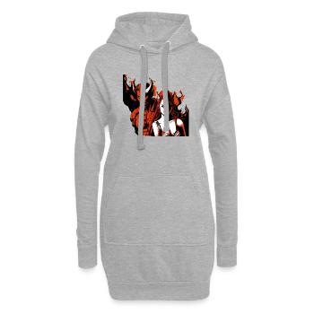Der Teufel und die Hexe - Hoodie-Kleid - Grau meliert - Vorne