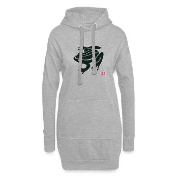 Peinture traditionnelle chinoise de grenouille vintage - Sweat-shirt à capuche long Femme - gris chiné - Devant