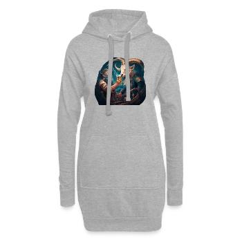 Seemann gegen Ziege, der Kampf um Bier - Hoodie-Kleid - Grau meliert - Vorne