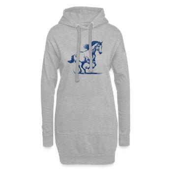 Cheval de trot - Sweat-shirt à capuche long Femme - gris chiné - Devant