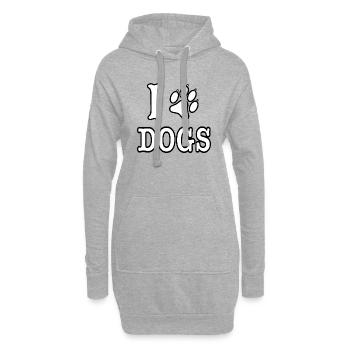 I Love Dogs - Hoodie-Kleid - Grau meliert - Vorne