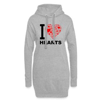 i love hearts 2 - Hoodie-Kleid - Grau meliert - Vorne