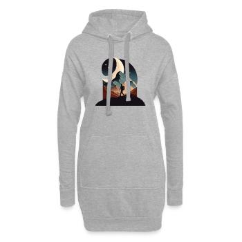 Bergsteiger bei Nacht - Hoodie-Kleid - Grau meliert - Vorne