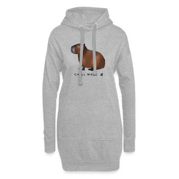Capybara Chill Mode - Hoodie-Kleid - Grau meliert - Vorne