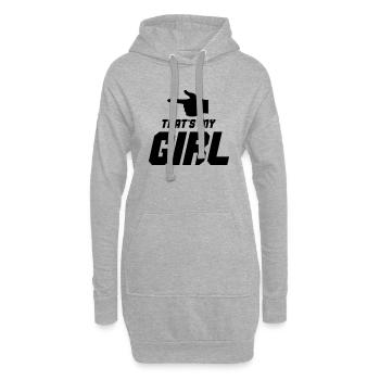 C’est ma fille 001 - Sweat-shirt à capuche long Femme - gris chiné - Devant