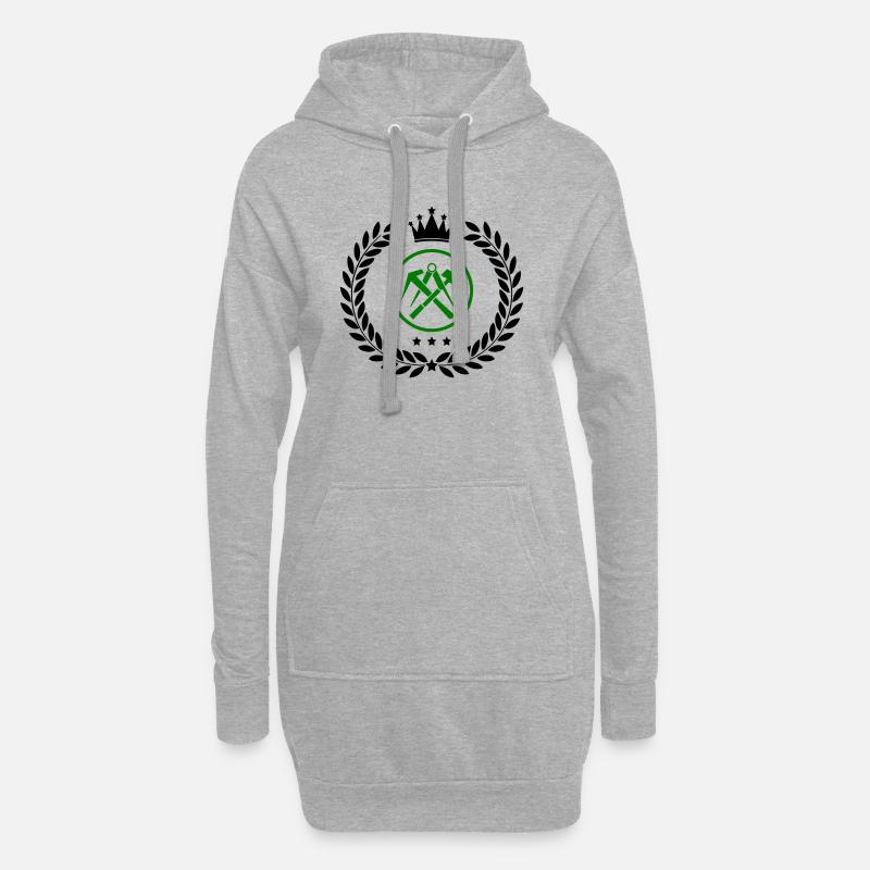 wappen dachdecker - Hoodie-Kleid - Grau meliert