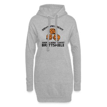 boardgame chess backgammon game night - Hoodie-Kleid - Grau meliert - Vorne