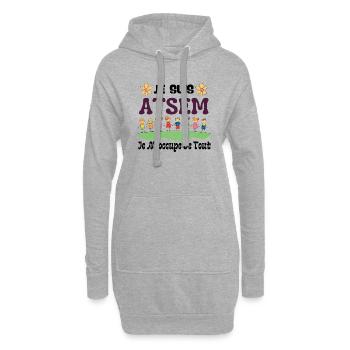je suis atsem je m occupe de tout 1 - Sweat-shirt à capuche long Femme - gris chiné - Devant